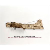 Laser-Cut WWII Airplane Profile Prints with Wood Accents