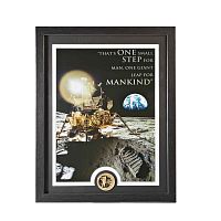 Framed Apollo 11 Moon Landing Print with Bronze Collectors Coin