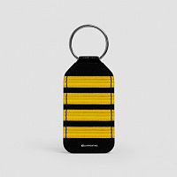 Black Pilot Stripes - Leather Keychain