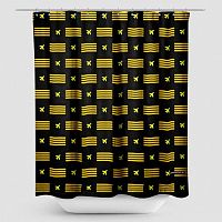 Black Pilot Stripes - Shower Curtain
