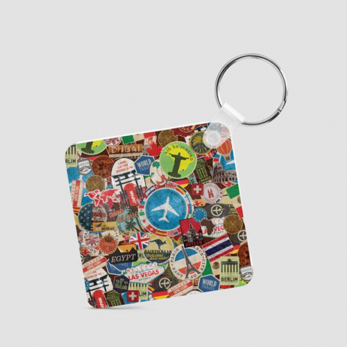 Travel Stickers - Square Keychain