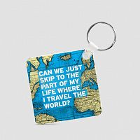 Can We Just - World Map - Square Keychain