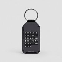 Travel is - Flight Board - Leather Keychain