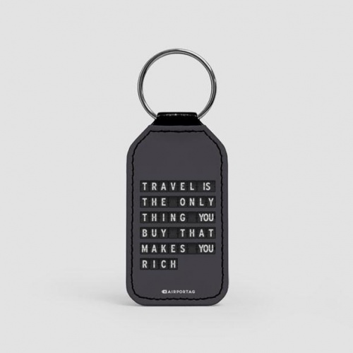 Travel is - Flight Board - Leather Keychain