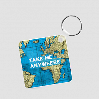 Take Me - World Map - Square Keychain