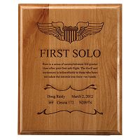 First Solo Commemorative Wooden Plaque
