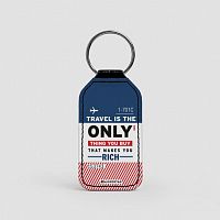 Travel is - Leather Keychain