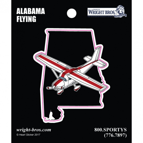 Alabama State with Airplane Sticker