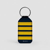 Pilot Stripes - Leather Keychain