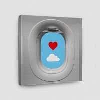 Plane Window Heart Cloud - Canvas