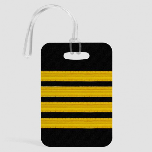 Black Pilot Stripes - Luggage Tag