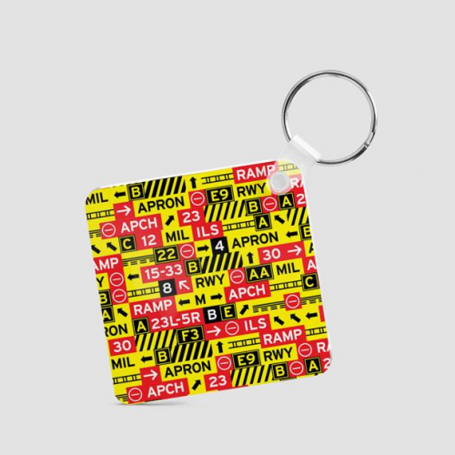 Runway Signs - Square Keychain