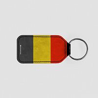 Belgian Flag - Leather Keychain