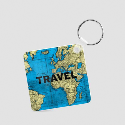 Travel - World Map - Square Keychain