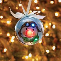Lighted Aviator Snowman LED Christmas Ornament