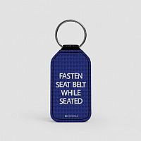 Fasten Seat Belt - Leather Keychain