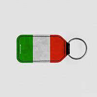 Italian Flag - Leather Keychain