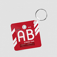 AB - Square Keychain