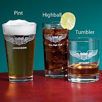 Pilot Wings Personalized Glassware (set of 4)